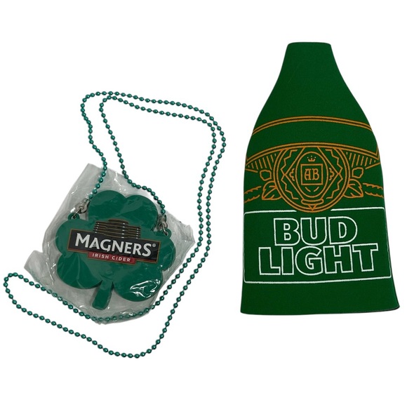 Bundle New Green Bud Light Beer Bottle Koozie Magners Irish Cider Bottle Opener - Picture 1 of 7